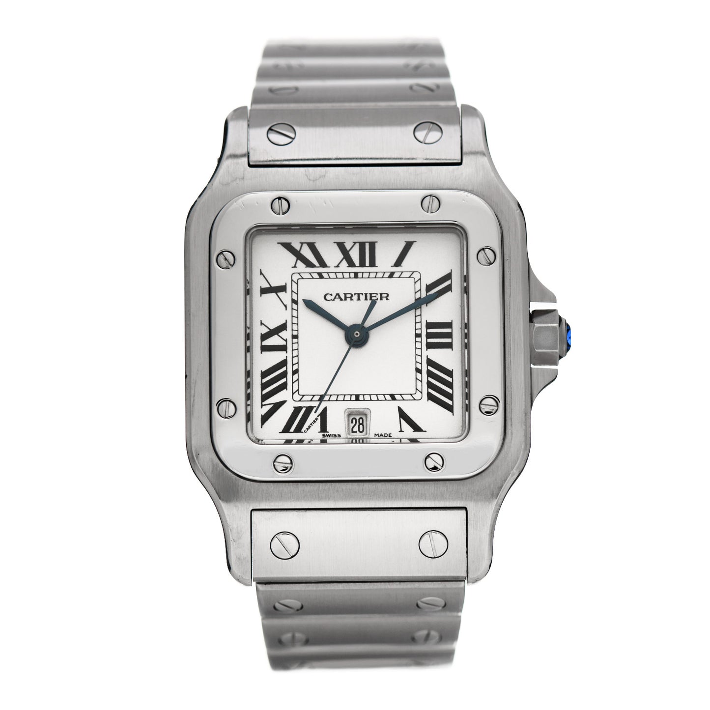 Stainless Steel 29mm Santos De Cartier Galbee Quartz Watch