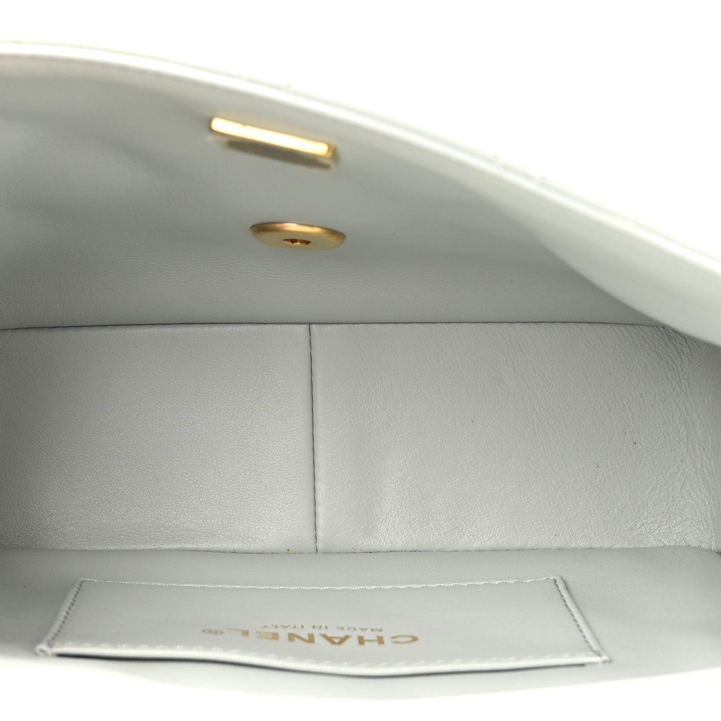Lambskin Enamel Strass Quilted Mini Paris Monaco Flap Light Grey Light Grey