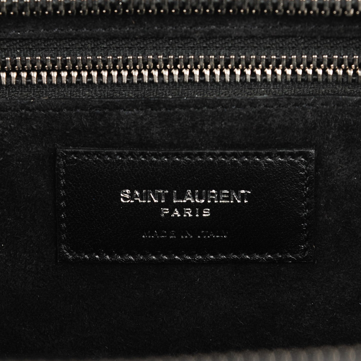 Calfskin Crocodile Embossed Small Cabas Rive Gauche Black