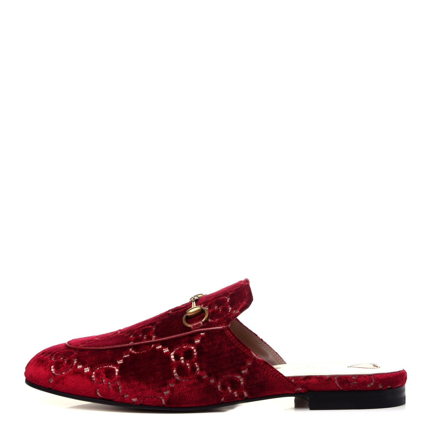 Velvet GG Monogram Womens Princetown Slippers 39.5 Red Cipria
