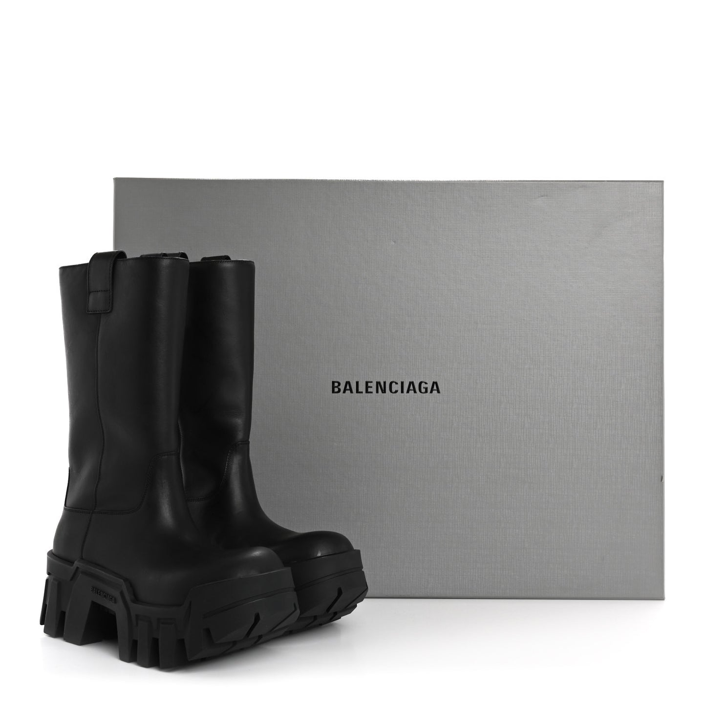 Vegetal Calfskin Bulldozer Boots 40 Black