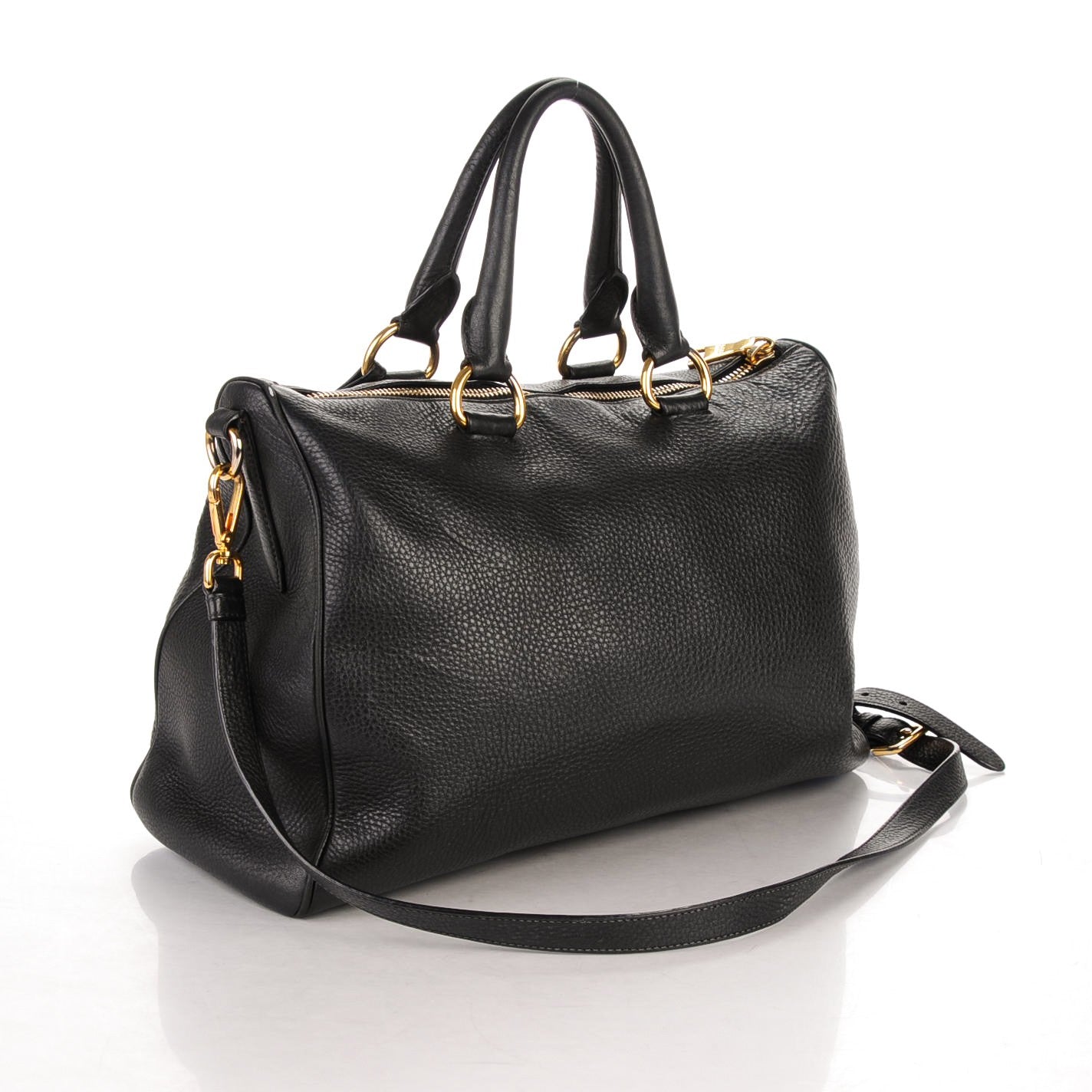 Prada Vitello Daino Tote Nero Black 2 of 7