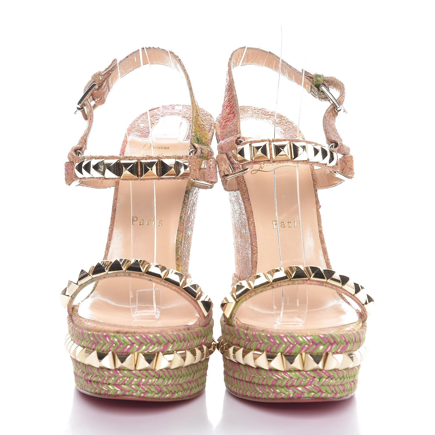 Christian Louboutin Cork Bloom Print Cataclou 140 Wedge Sandals 41 Multicolor 2 of 7
