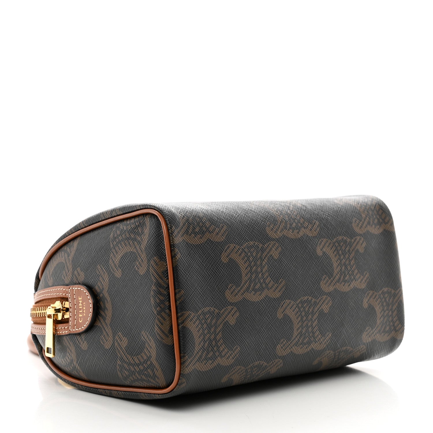 Celine Triomphe Canvas XL Calfskin Small Boston Bag Tan 4 of 10