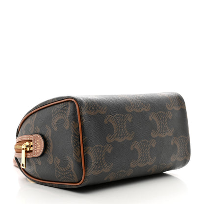 Celine Triomphe Canvas XL Calfskin Small Boston Bag Tan 4 of 10