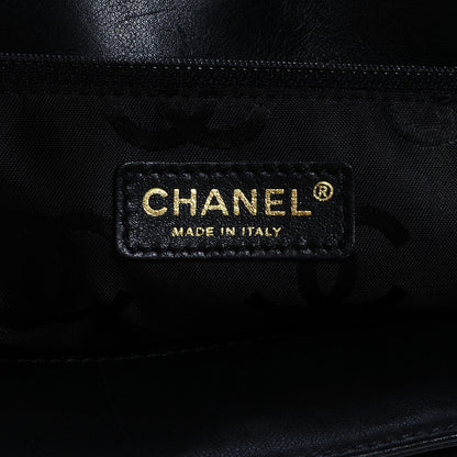 Chanel Leather Contrast Stitch Surpique Shopping Tote Black 6 of 7