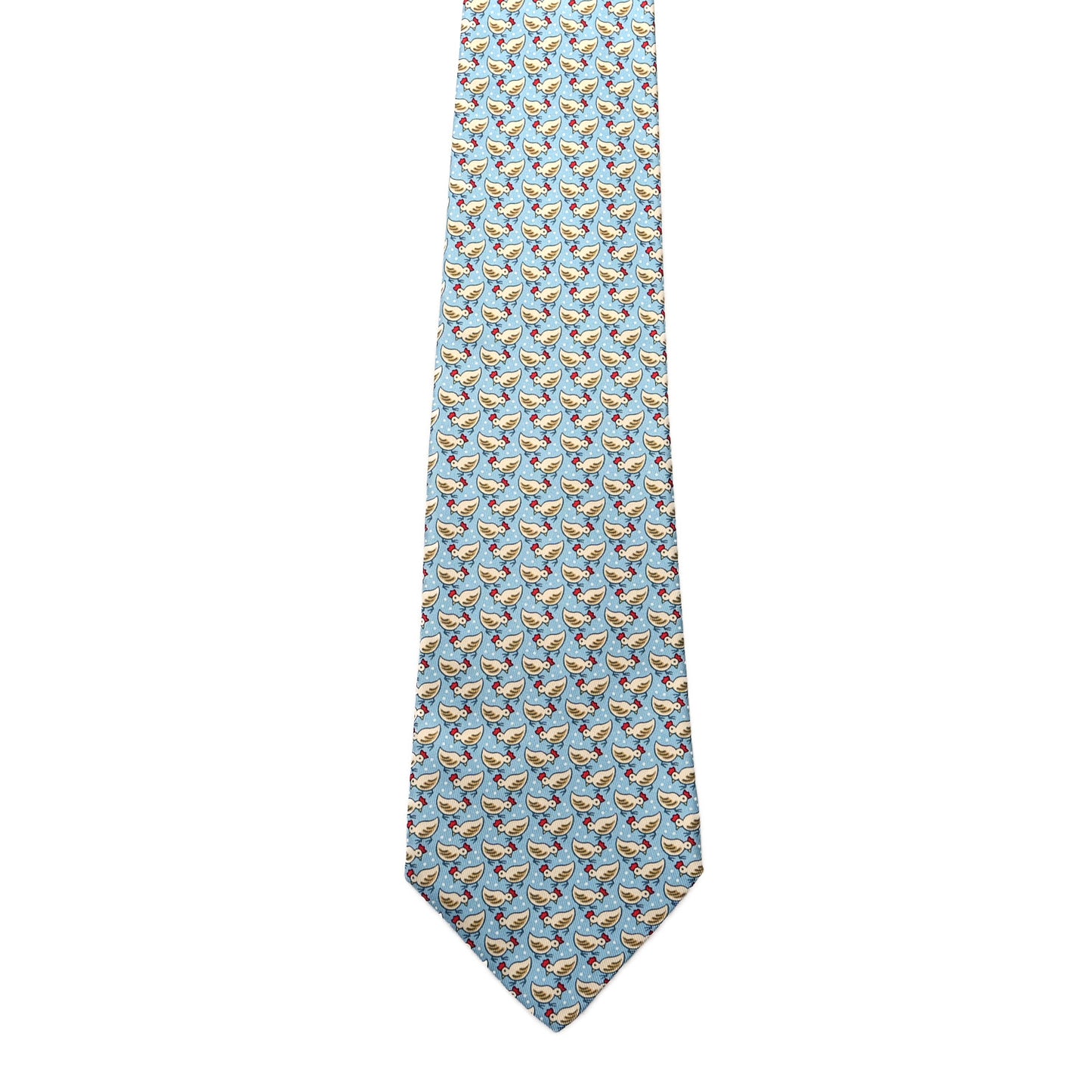 Printed Silk Mens Neck Tie Bleu