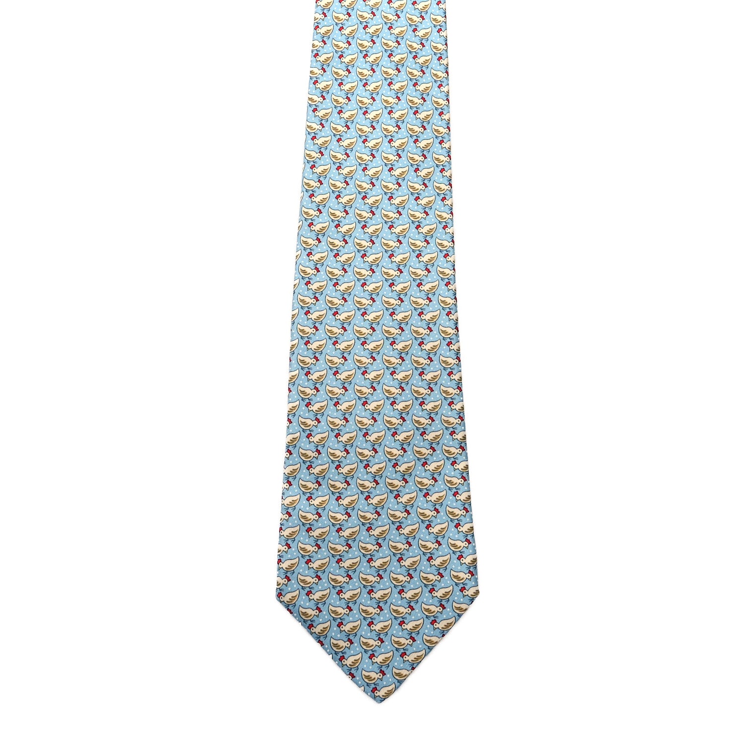 Hermes Printed Silk Mens Neck Tie Bleu 2 of 5
