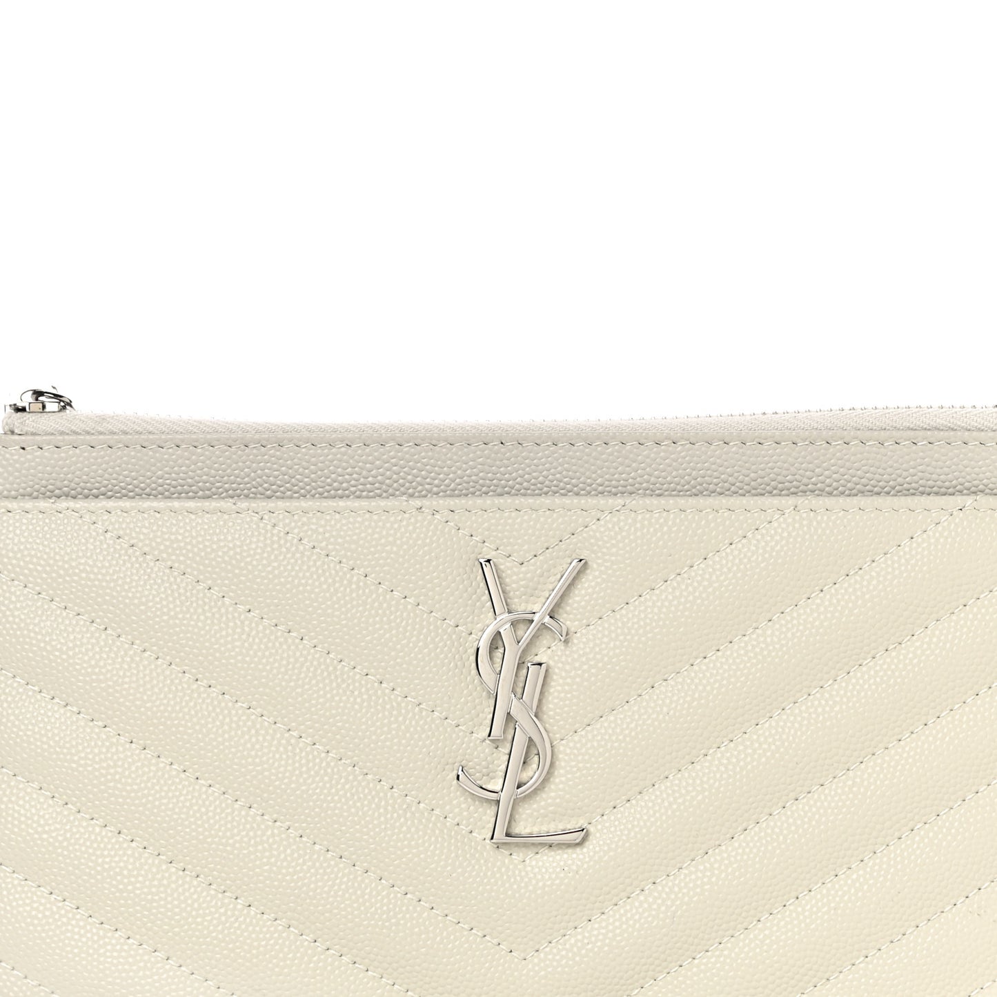Grain De Poudre Chevron Monogram Bill Pouch Crema Soft