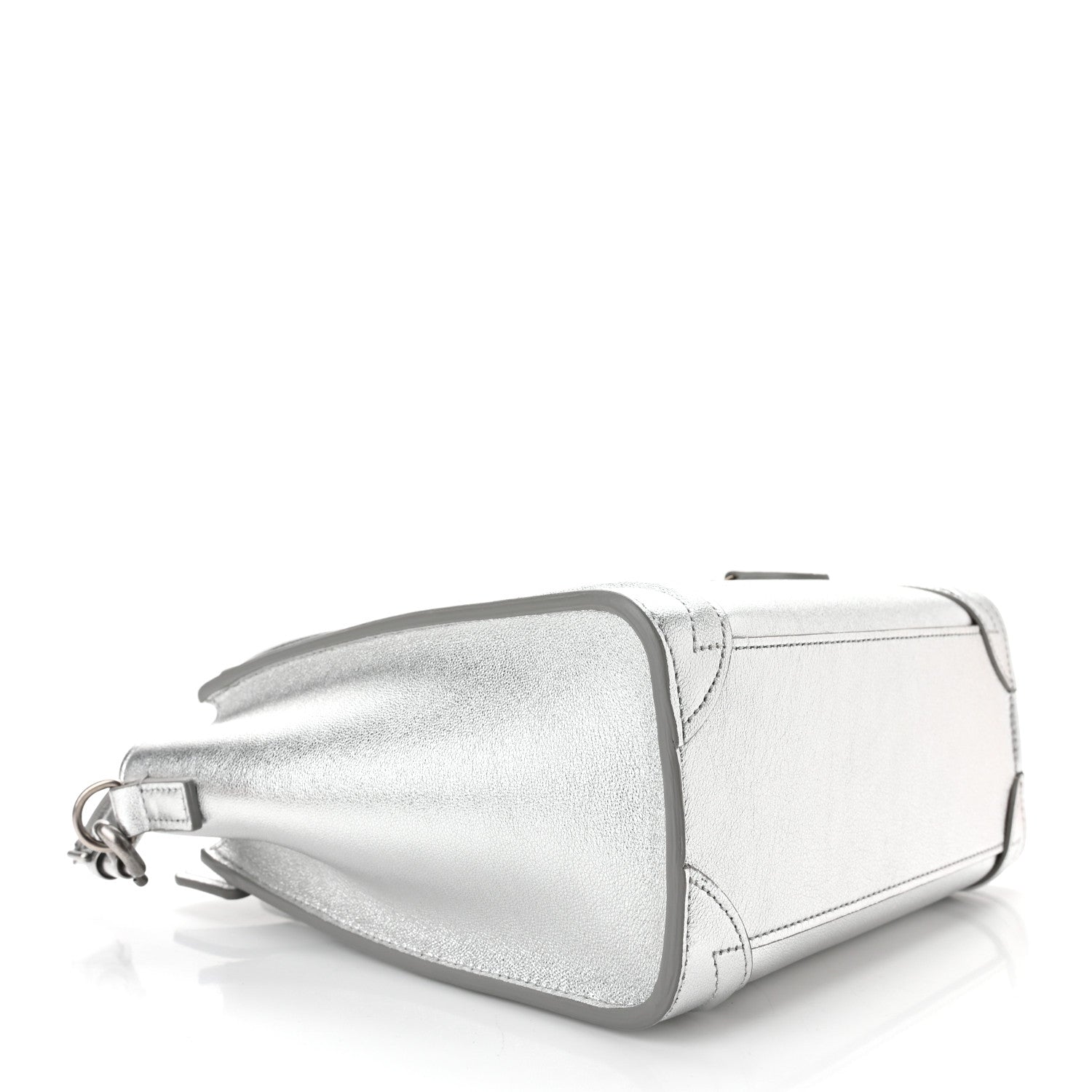 Celine Laminated Lambskin Nano Luggage Silver 4 of 12