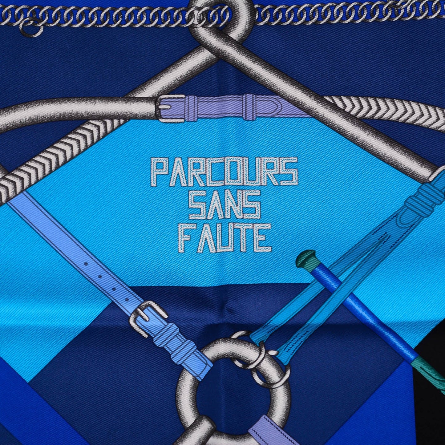 Silk Parcours Sans Faute Scarf 90 Ardoise Bleu Lagon Mauve