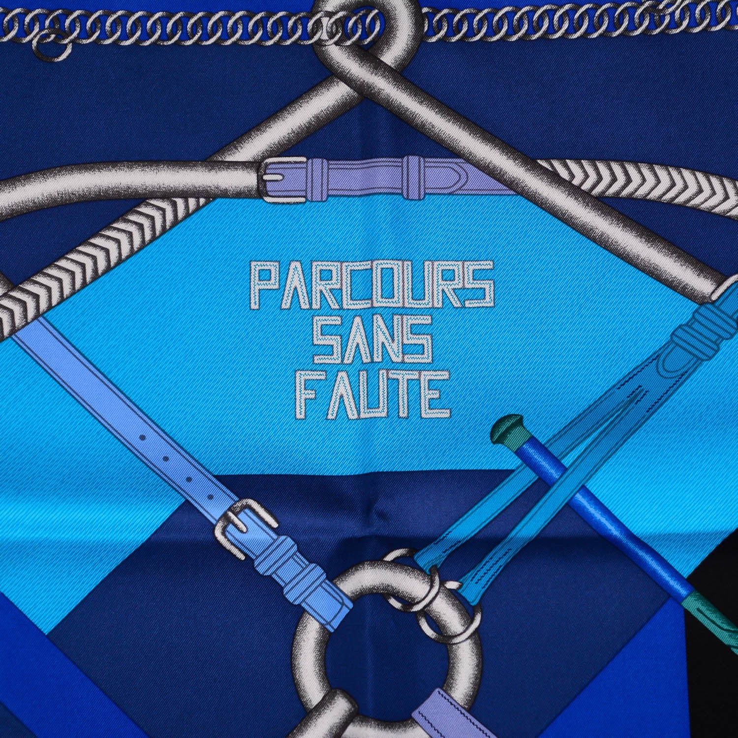 Hermes Silk Parcours Sans Faute Scarf 90 Ardoise Bleu Lagon Mauve 4 of 6