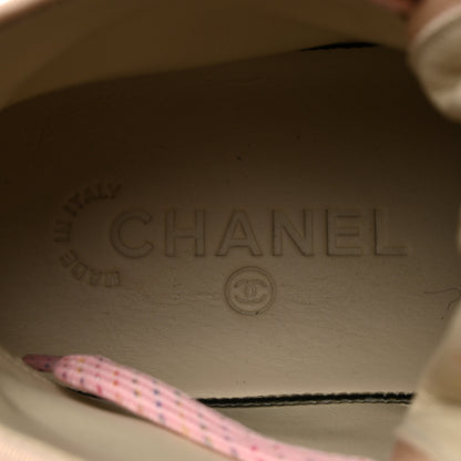 Chanel Tweed Canvas High Top Sneakers 38 Pink 6 of 9