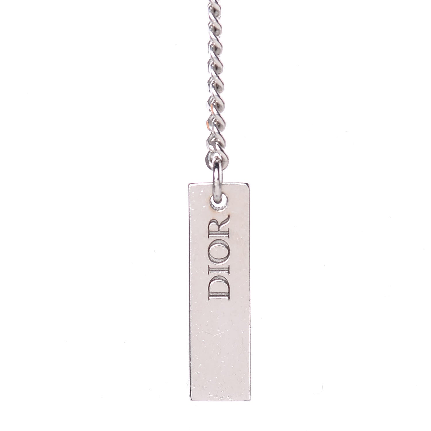 Christian Dior Homme Sterling Silver Logo Pendant Necklace 5 of 6