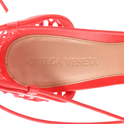 Bottega Veneta Mesh Nappa Stretch Ankle Tie Sandals 36 Tomato 7 of 7