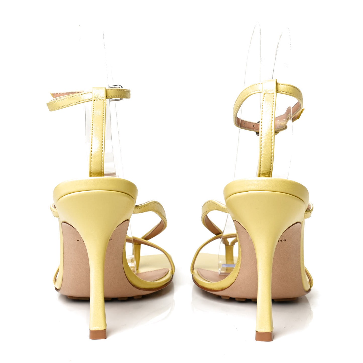 Lambskin Stretch Multi Strap 90mm Sandals 38 Pear