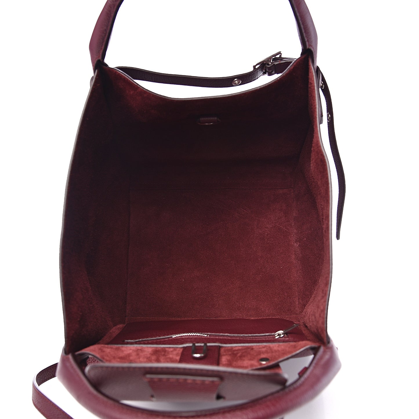 Supple Grained Calfskin Small Big Bag Wine