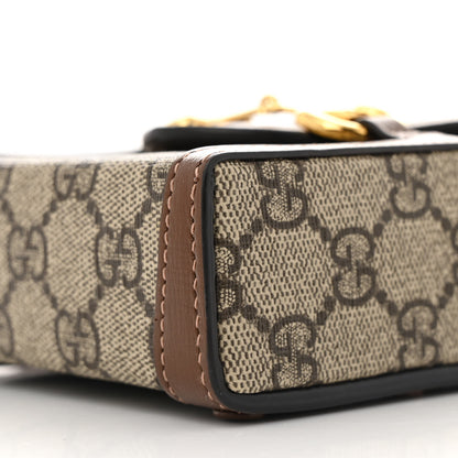 Gucci GG Supreme Monogram Mini Horsebit 1955 Crossbody Bag Beige Brown Sugar 10 of 11