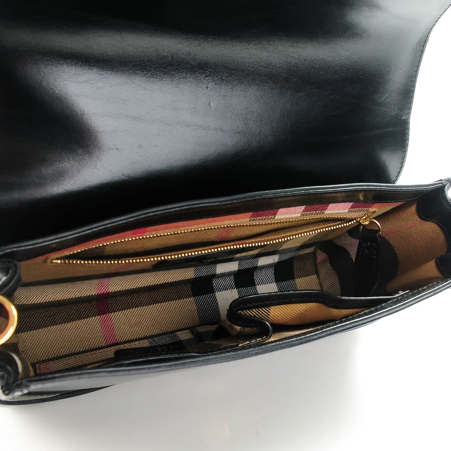 Polished Bridle Leather Small Abbott Crossbody Black