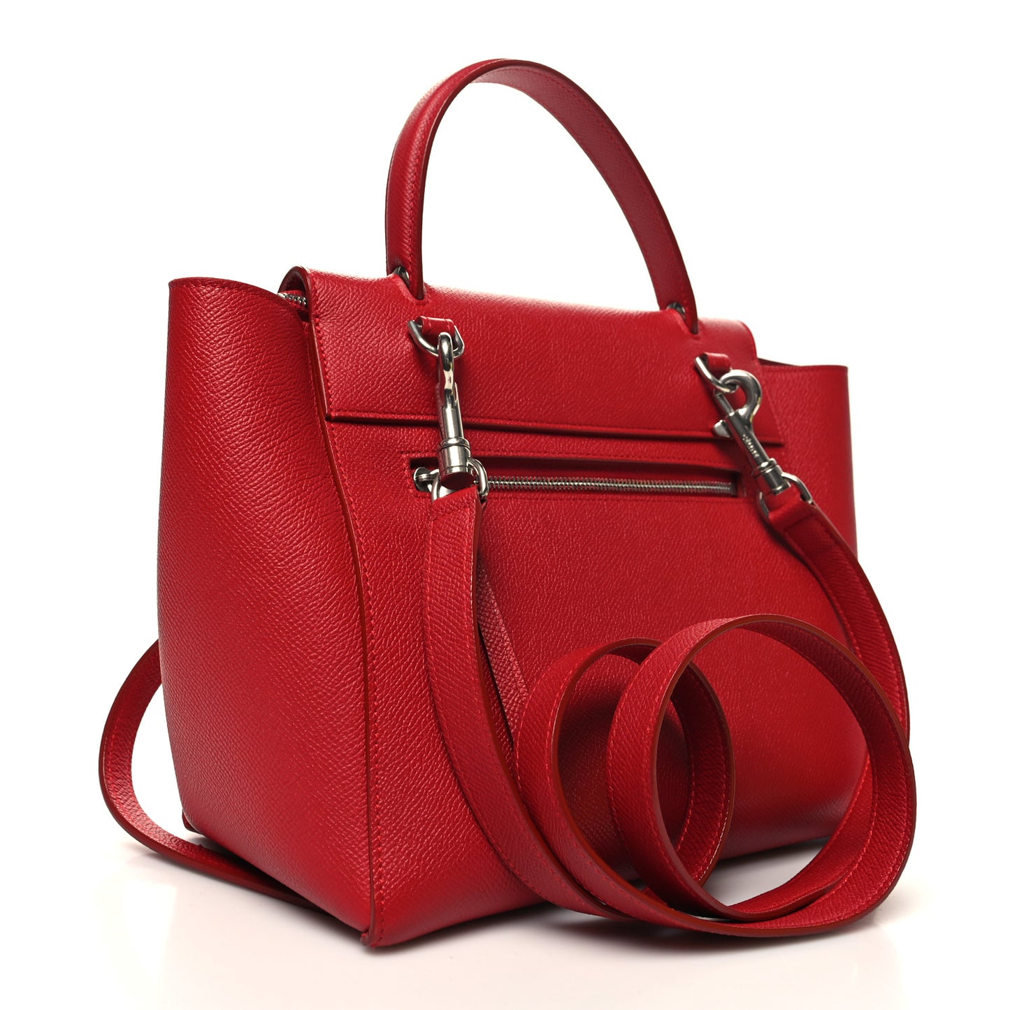 Baby Grained Calfskin Micro Belt Bag Coquelicot