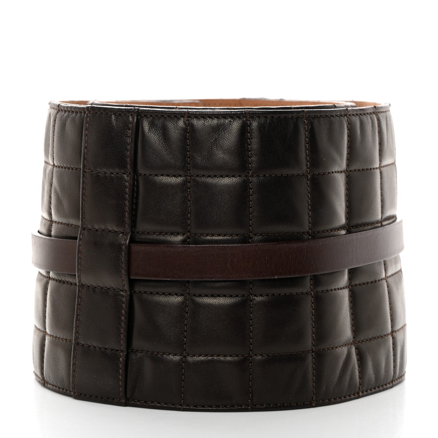 Chanel Lambskin Quilted Chocolate Bar Belt 85 34 Brown 2 of 6