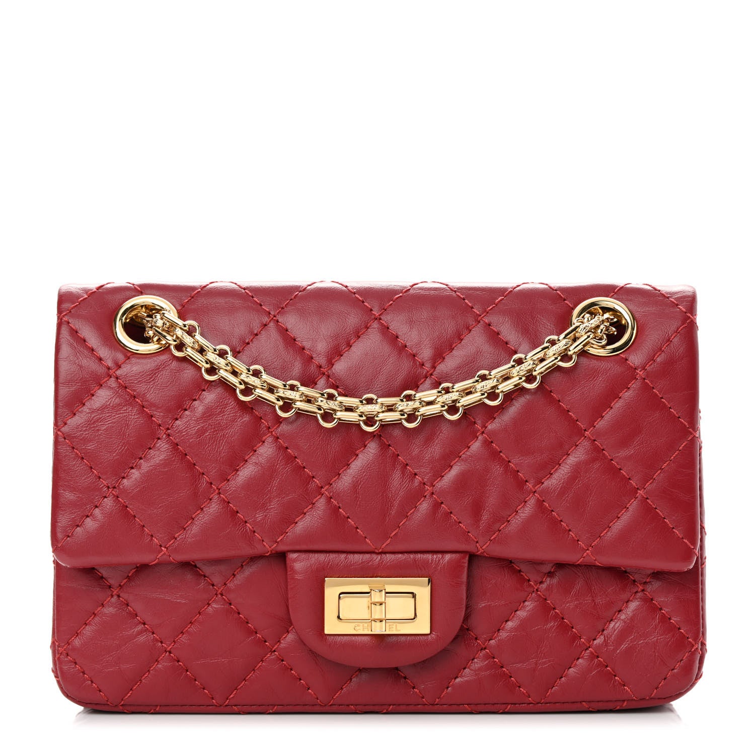 Chanel Aged Calfskin Quilted 2.55 Reissue Mini Flap Red 1 of 10