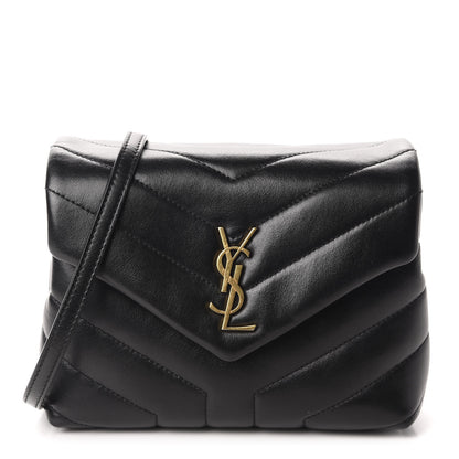 Saint Laurent Calfskin Y Quilted Monogram Toy Loulou Crossbody Bag Black 1 of 12