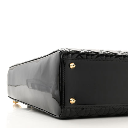 Christian Dior Patent Cannage Large Lady Dior Black 9 of 11