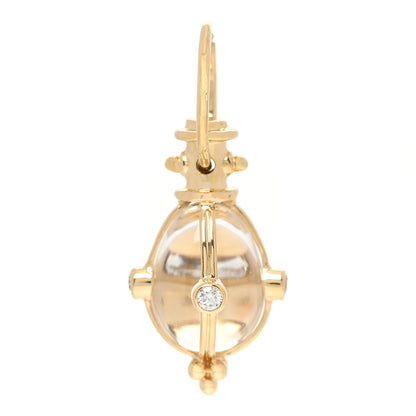 Temple St. Clair 18K Yellow Gold Diamond Rock Crystal XS Classic Amulet Pendant 1 of 3
