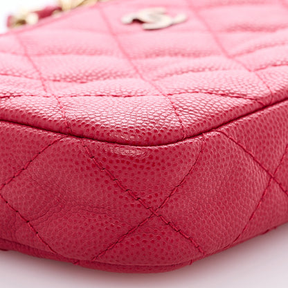 Chanel Caviar Quilted Small Clutch With Chain Pink 9 of 10