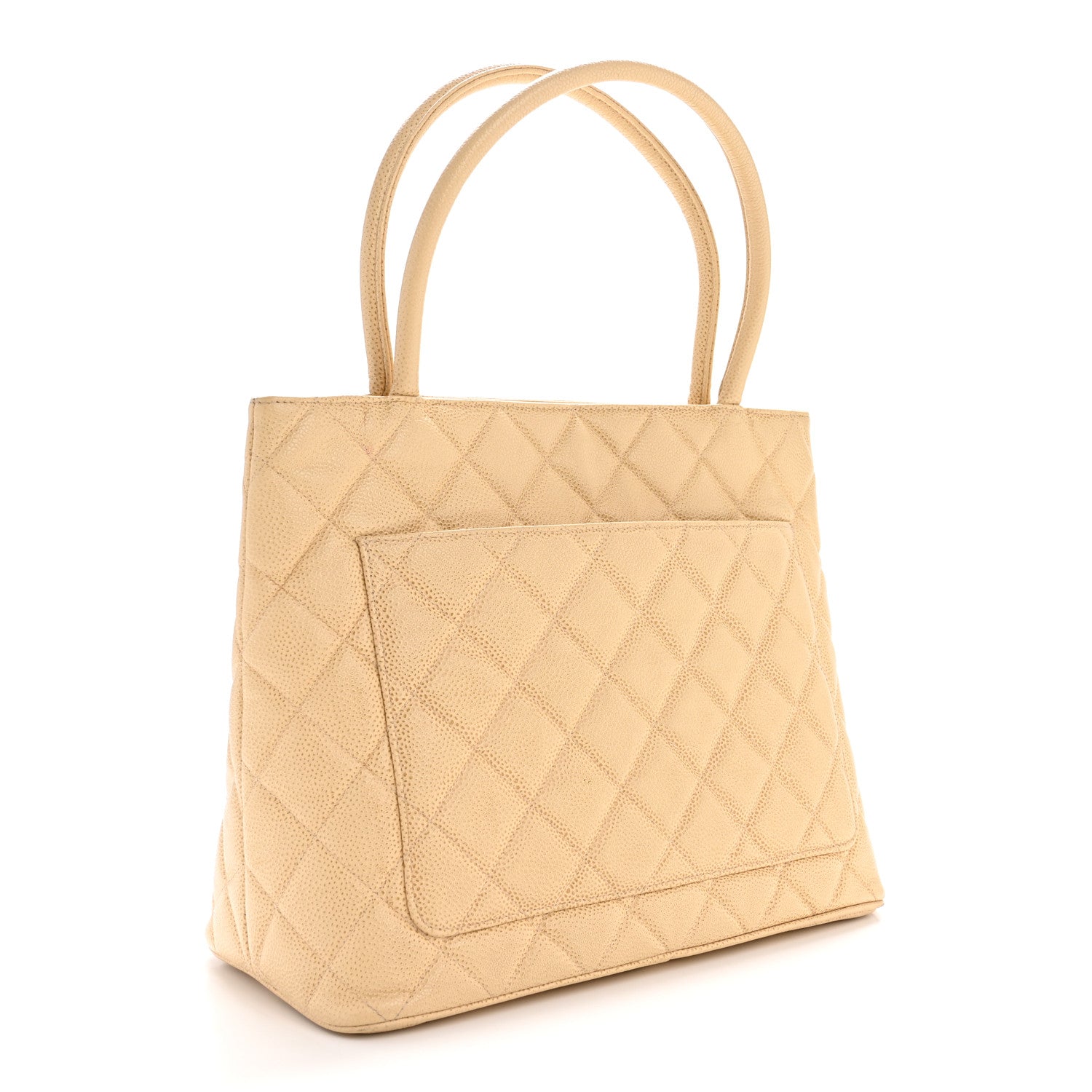 Chanel Caviar Quilted Medallion Tote Beige 3 of 14