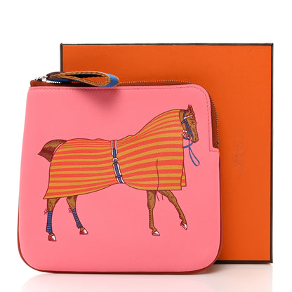 Hermes Swift Couverture Nouvelle Carre Pocket Pouch Rose D'Ete Ambre 7 of 7
