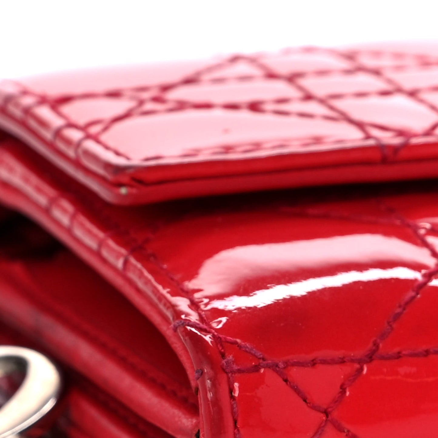 Patent Cannage Rendez-vous Chain Wallet Red