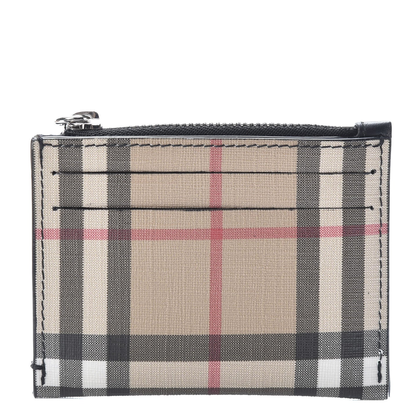 Coated Canvas House Check Coin Case Card Holder