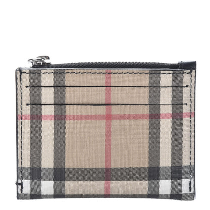 Burberry Coated Canvas House Check Coin Case Card Holder 1 of 8