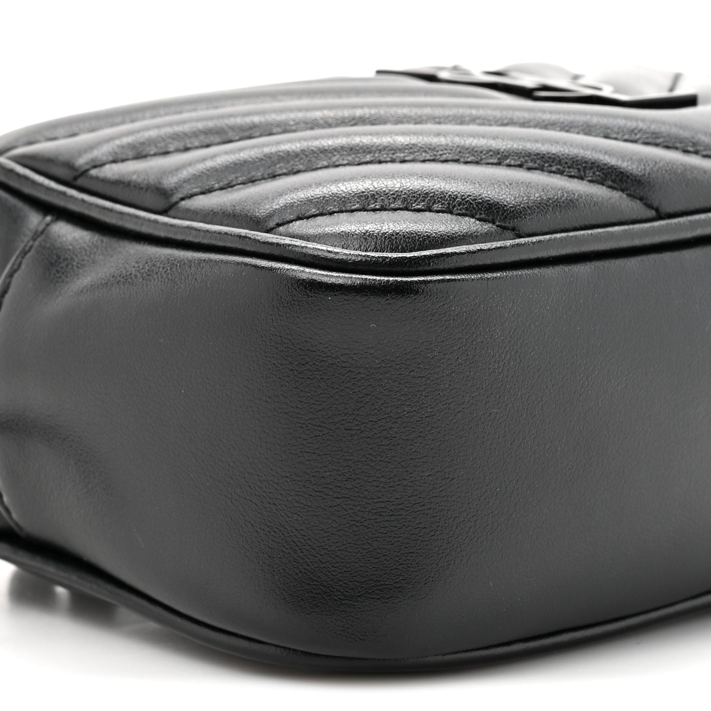 Calfskin Matelasse Monogram Lou Belt Bag Black