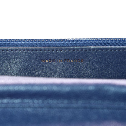 Chanel Iridescent Caviar Quilted Wallet On Chain WOC Dark Blue 7 of 9