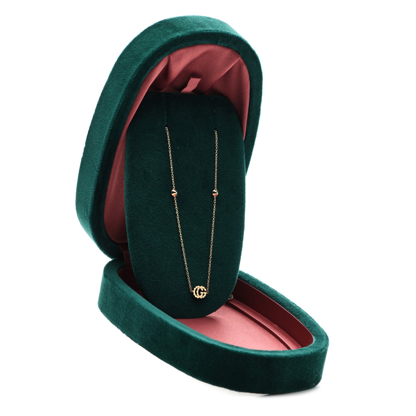 18K Yellow Gold Blue Topaz Running G Station Necklace