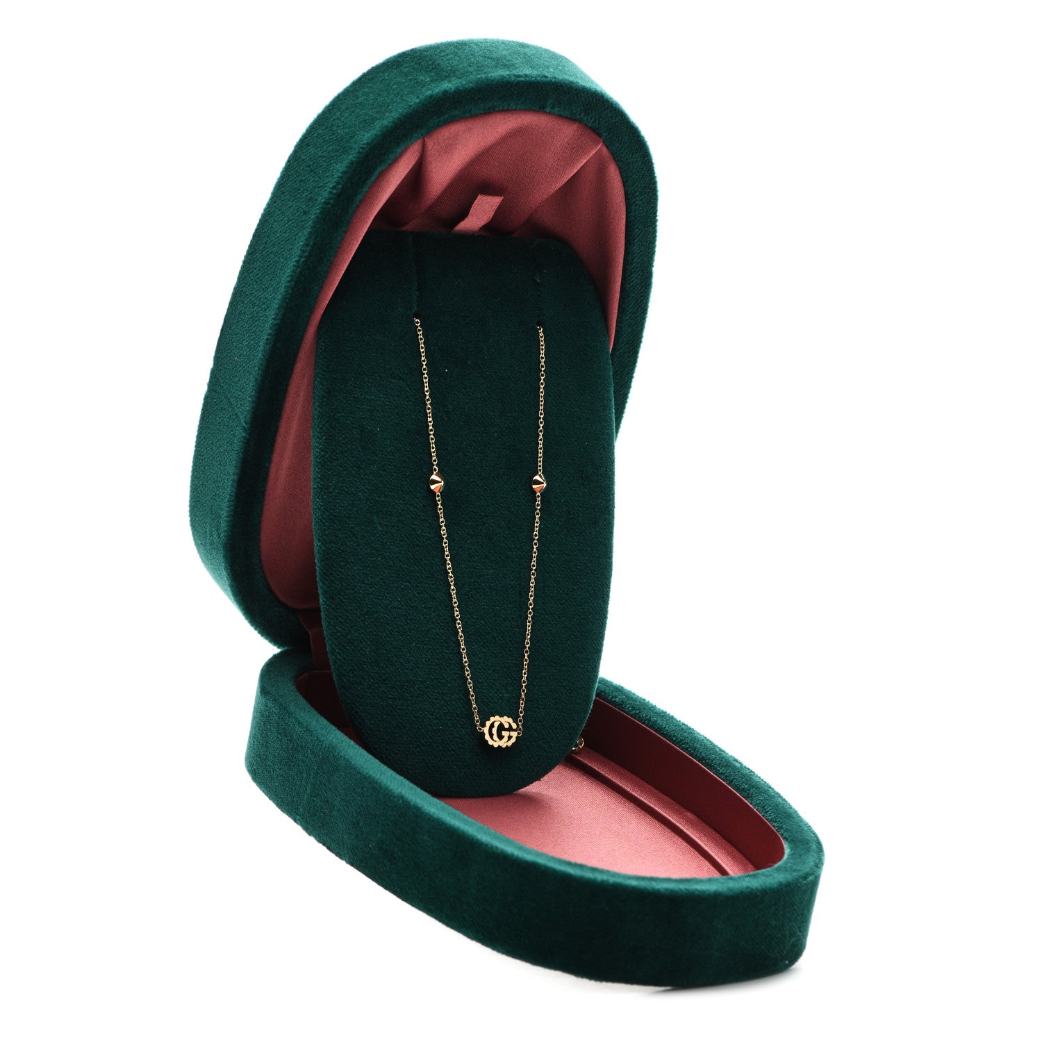 Gucci 18K Yellow Gold Blue Topaz Running G Station Necklace 5 of 5