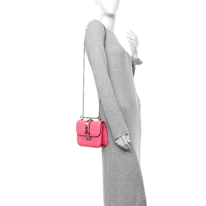 Valentino Garavani Vitello Small Glam Lock Rockstud Flap Deep Fuxia 2 of 12