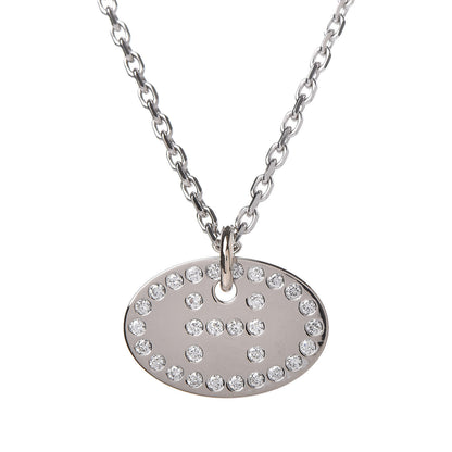 Hermes 18K White Gold Diamond Eclipse Pendant Necklace 5 of 5