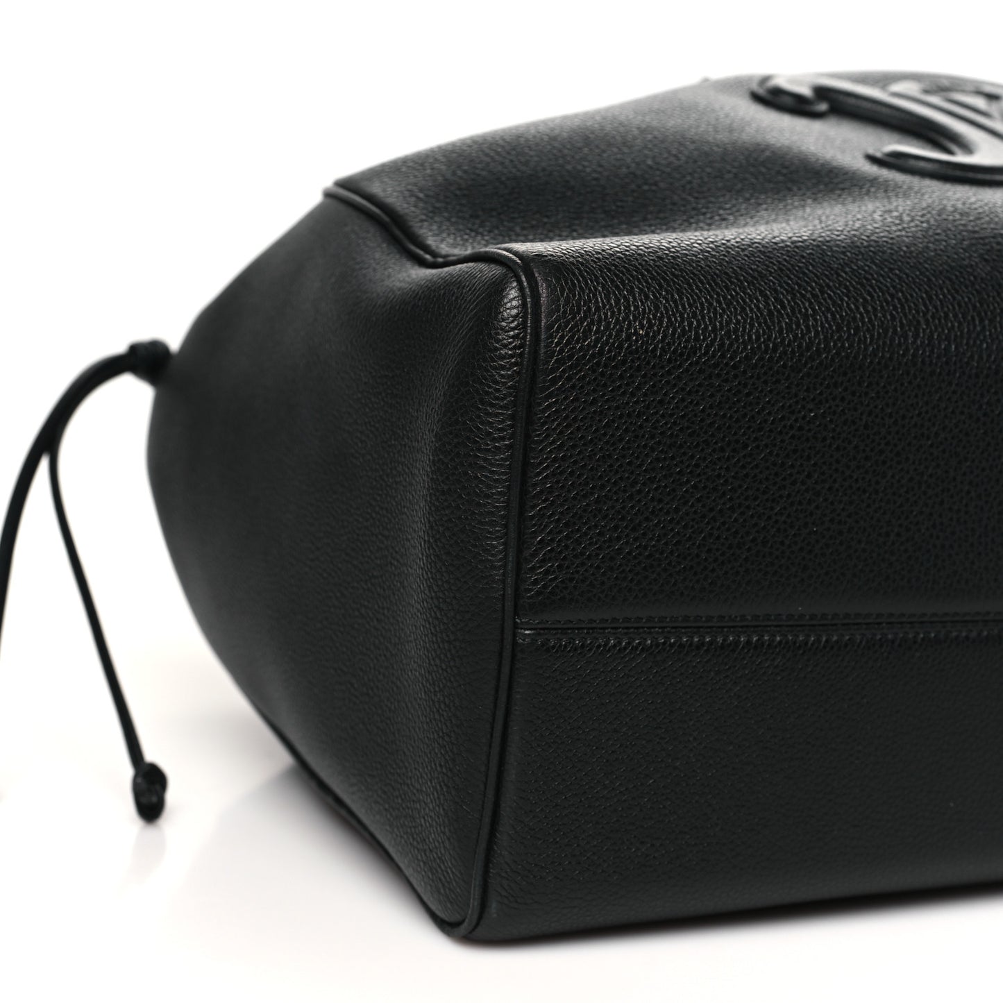 Smooth Calfskin Cuir Triomphe Cabas Drawstring Black