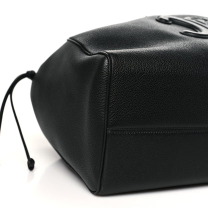 Celine Smooth Calfskin Cuir Triomphe Cabas Drawstring Black 9 of 10