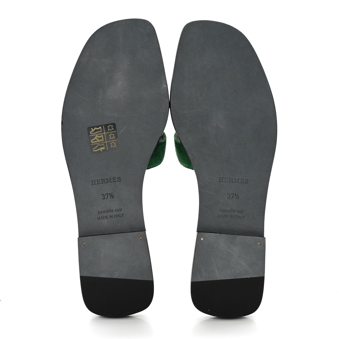 Suede Goatskin Oran Sandals 37.5 Vert Electrique