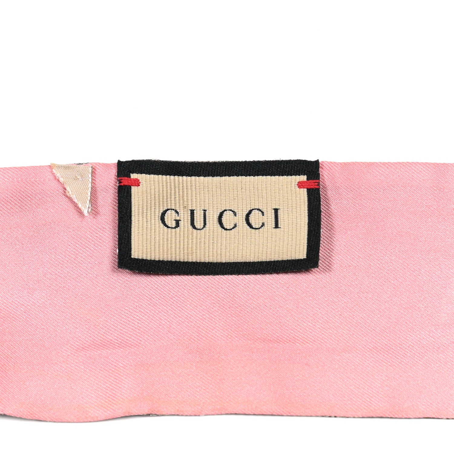 Gucci Silk Twill GG Monogram Special Flory Neck Bow Scarf Beige Pink 3 of 3