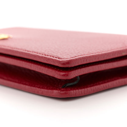 Gucci Dollar Calfskin Mini GG Marmont Chain Wallet Hibiscus Red 9 of 10