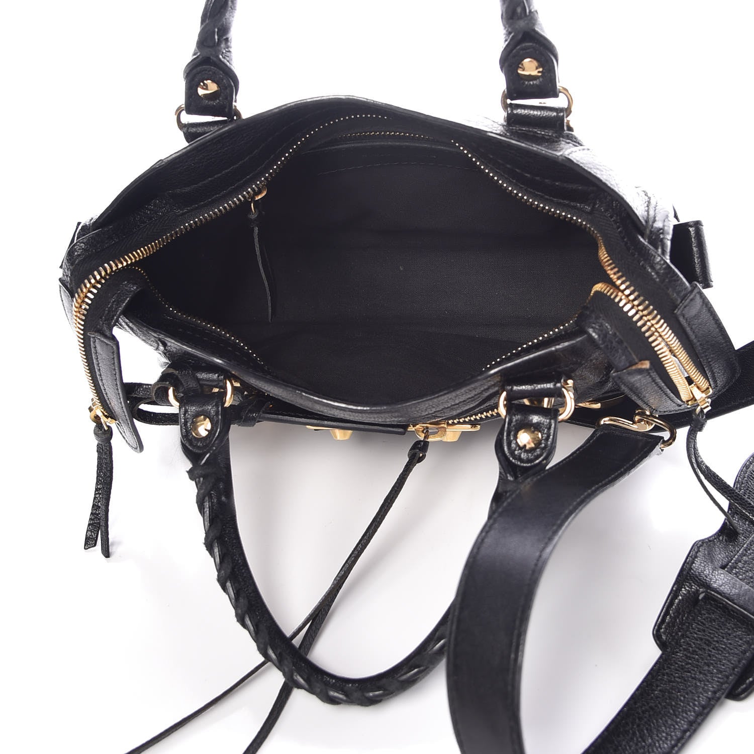 Balenciaga Chevre Gold Metallic Edge Hardware Mini City Black 6 of 10