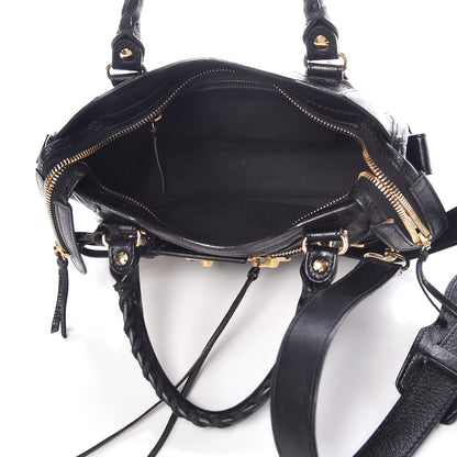 Balenciaga Chevre Gold Metallic Edge Hardware Mini City Black 6 of 10