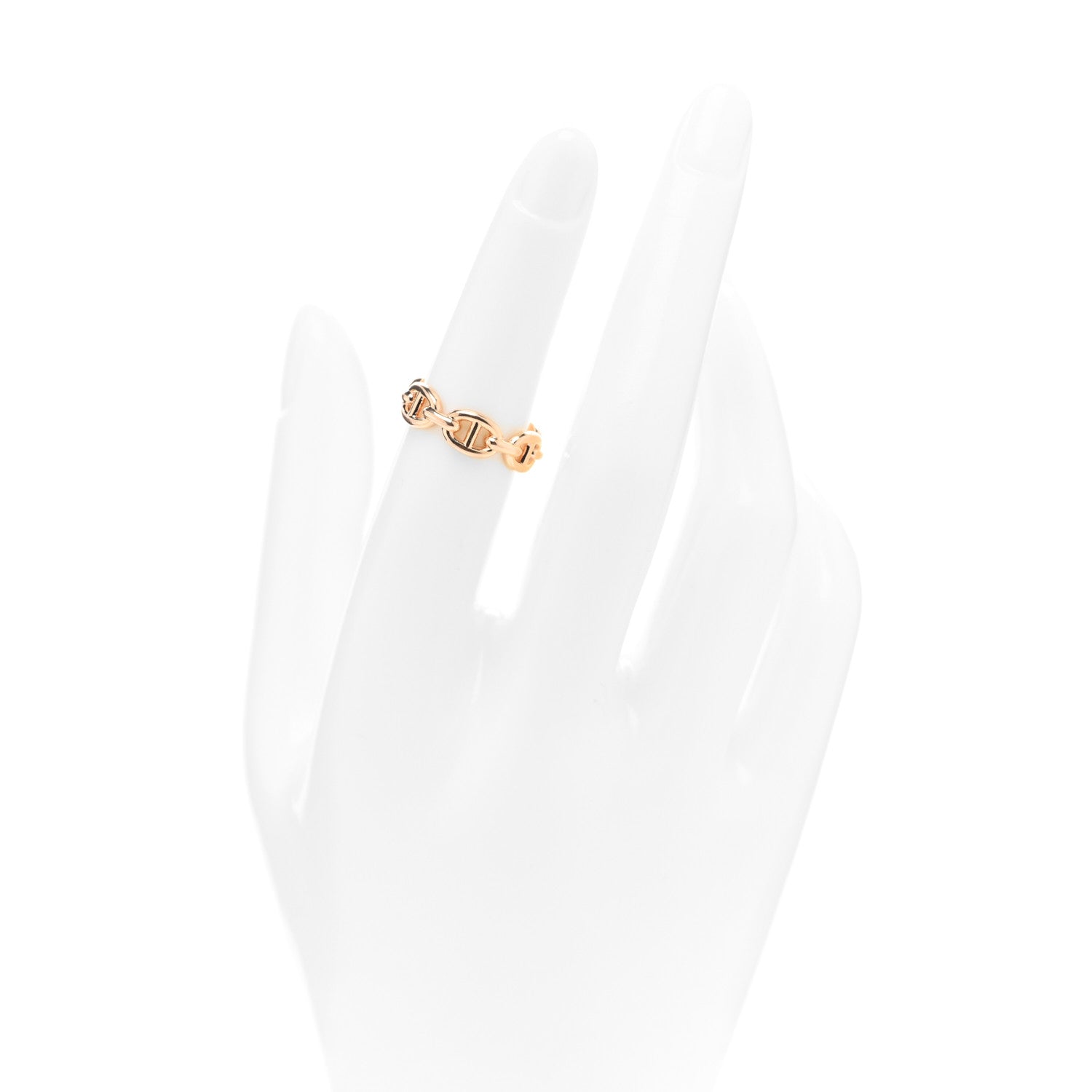 Hermes 18K Rose Gold PM Chaine d'Ancre Enchainee Ring 51 5.75 2 of 5