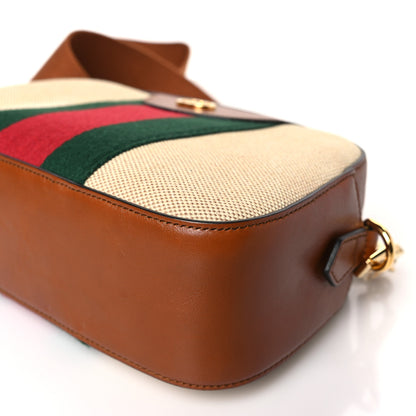 Gucci Vintage Canvas Web Shoulder Bag Sand Cuir 9 of 9